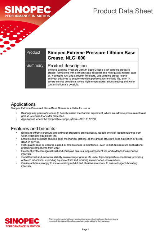 92-Sinopec-Extreme-Pressure-Lithium-Base-Grease
